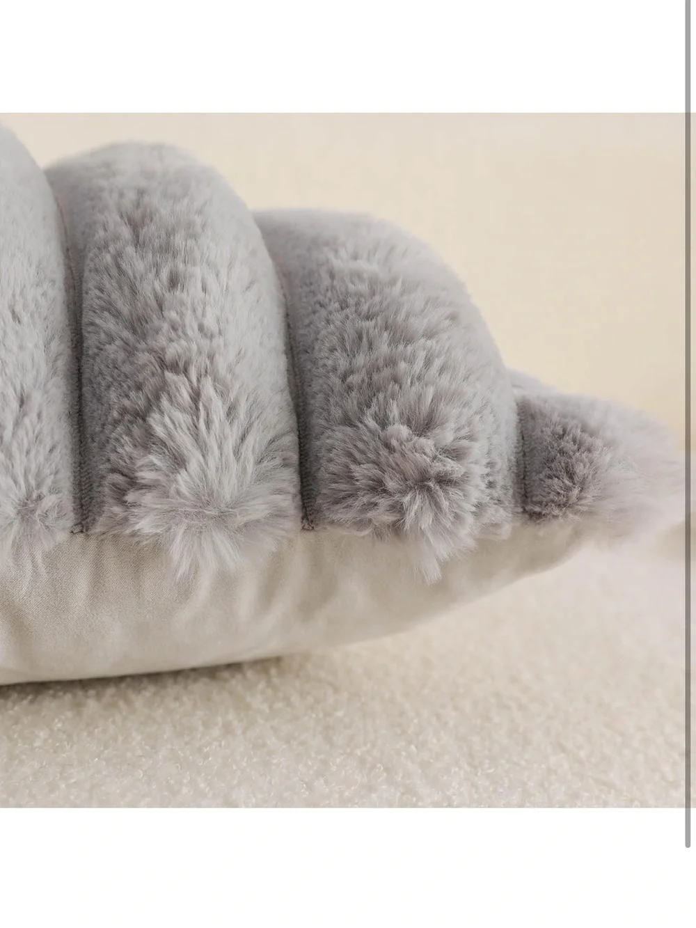 Grey Faux Fur Cozy Soft Striped Decorative Throw Pillow Covers 20x20 set of 2